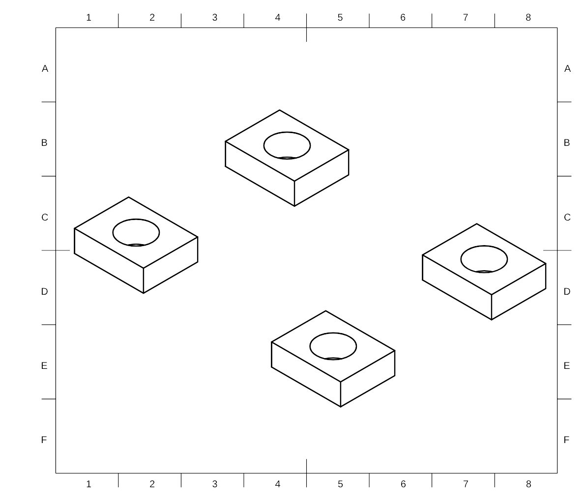 4x Square nut M4
