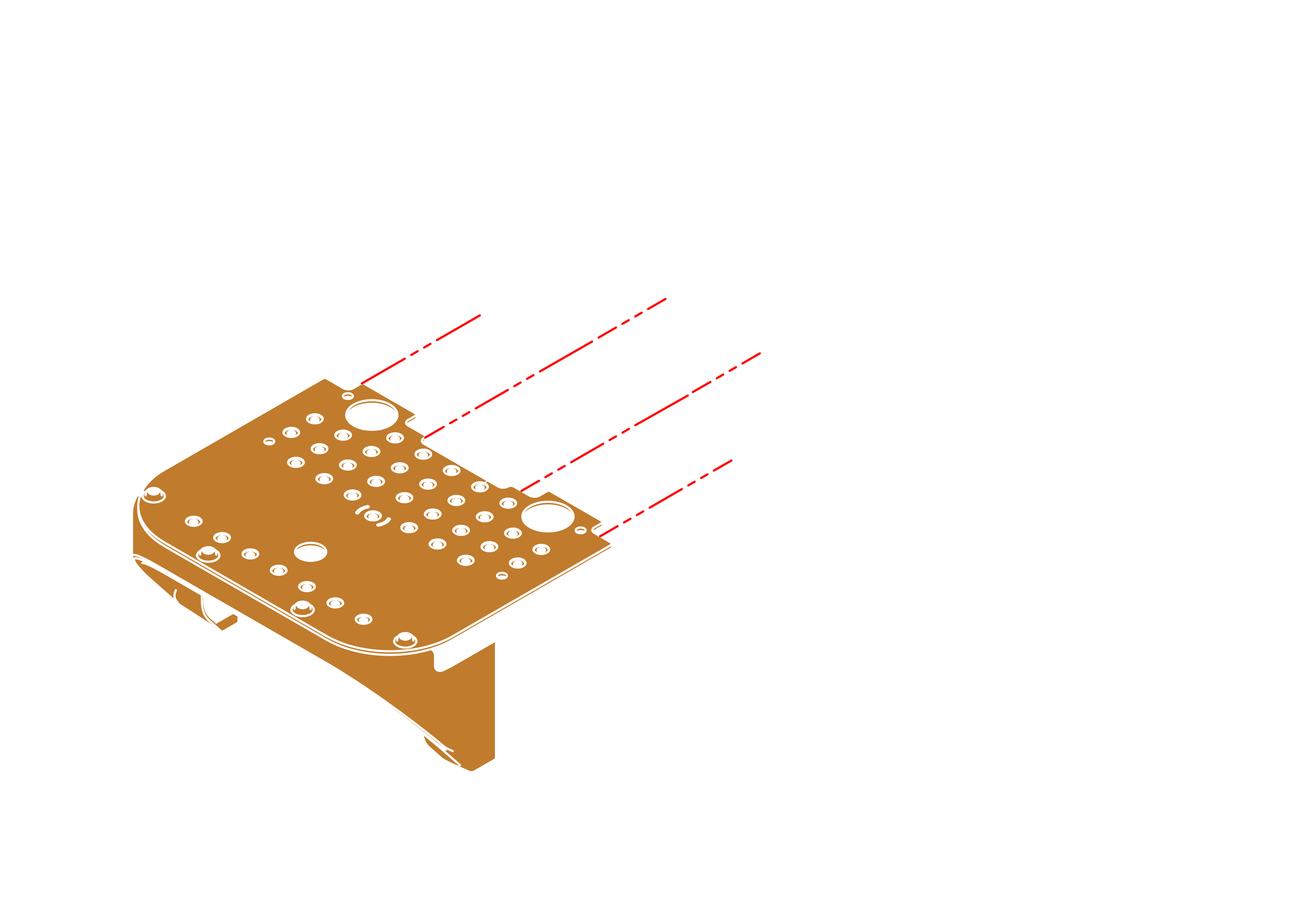 Assembly of top metal plate